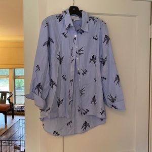 Pearl Lela rose striped embroidered shirt